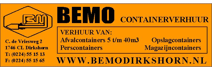 Bemo Containerverhuur nieuwe bordsponsor Dinto