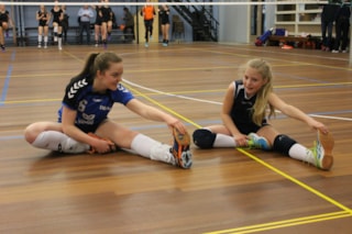 Samen met Amber voorbereiden op de wedstrijd