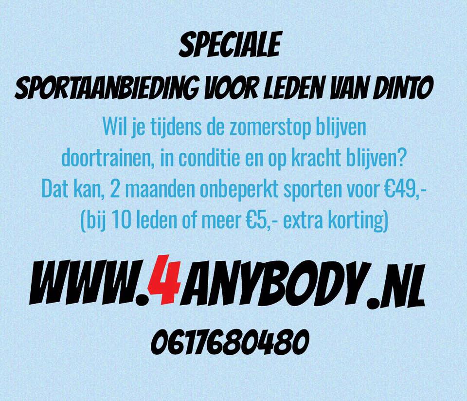 Leuke aanbieding voor de Dintoleden bij 4anybody