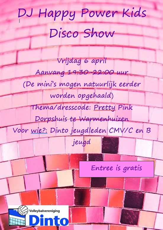 Dinto Jeugd Disco "Pretty Pink"