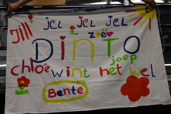 prachtig spandoek van het team