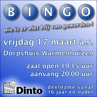 Bingoavond in het Dorpshuis