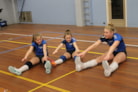 warming-up samen met Maren en Rosa