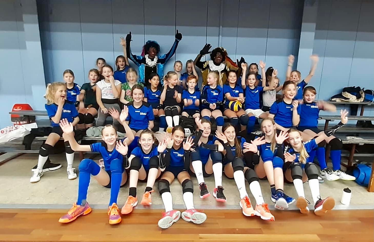 Pieten op de training