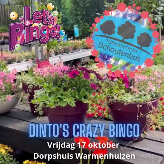 Tuincentrum Schoutenbos sponsor Dinto's Crazy Bingo