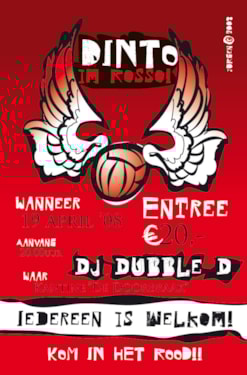 Eindfeest Dinto Im Rosso, zaterdag 19 april. Aanvang 20.00 uur.